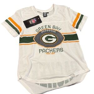 NFL Green Bay Packers White nwt Green Mesh Tee women’s shirt medium football fan